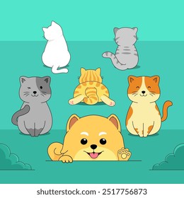 Modelo de adesivo para gato e cachorro