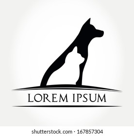 cat and dog symbol - vector illustration