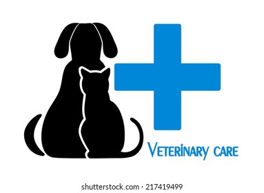 cat and dog symbol of veterinary medicine