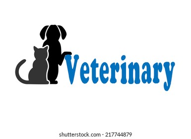 cat and dog symbol of veterinary medicine