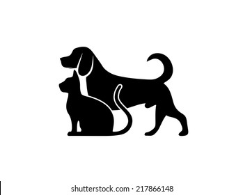 cat and dog symbol of veterinary medicine