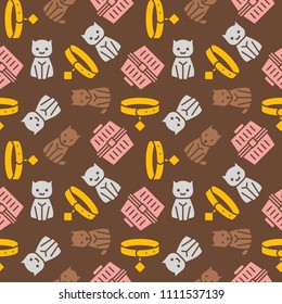 cat and dog theme,seamless pattern for wallpaper or use as wrapping paper gift