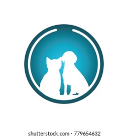 Cat and Dog Together in Circle