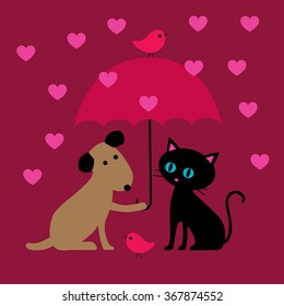 Cat And Dog Valentine