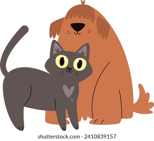 Vektorgrafik von Katzen und Hunden