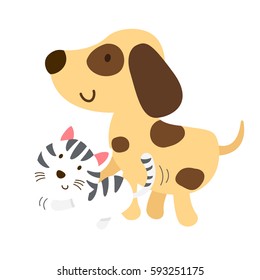 cat and dog vector illustration.