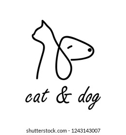 cat and dog vector logo