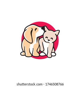 cat and dog Vector Logo Template. This logo could be use 
as logo of pet shop, pet clinic, or others