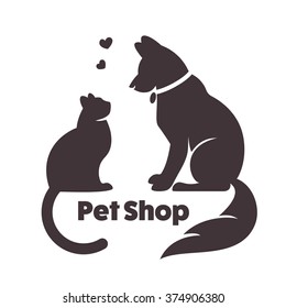 Cat and dog vector signs and logo. Vector for veterinary clinic.