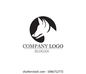 Cat and Dog vector silhouettes logo