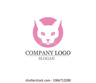 Cat and Dog vector silhouettes logo