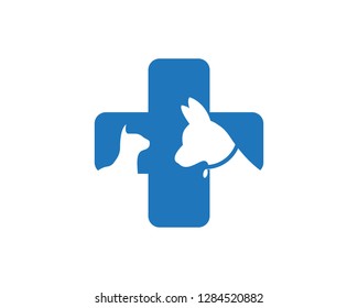 Cat and Dog vector silhouettes logo template