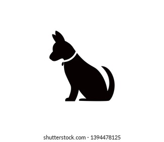 Cat and Dog vector silhouettes logo template