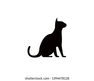 Cat and Dog vector silhouettes logo template