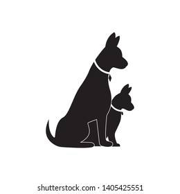 Cat and Dog vector silhouettes logo template