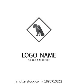 Plantilla de logotipo de siluetas vectoriales para gatos y perros