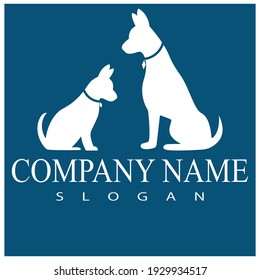 Cat and Dog vector silhouettes logo template