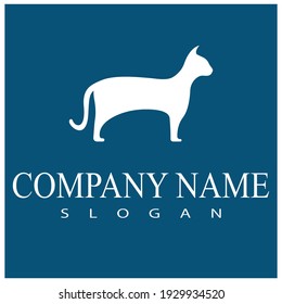 Cat and Dog vector silhouettes logo template