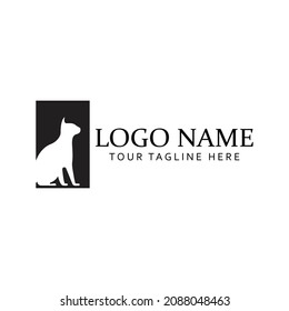 Plantilla de logotipo de siluetas vectoriales para gatos y perros