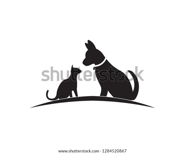 Cat Dog Vector Silhouettes Logo Template Stock Vector (Royalty Free ...