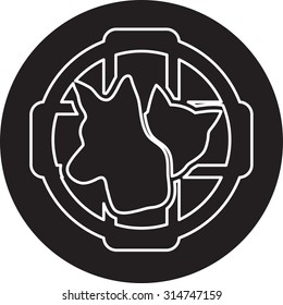 Cat and dog veterinarian clinic symbol
