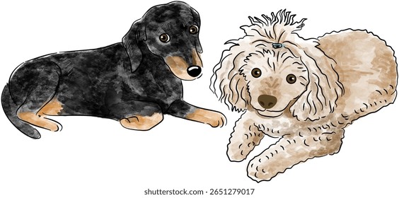 Cat Dog Watercolor Illustration Pack
