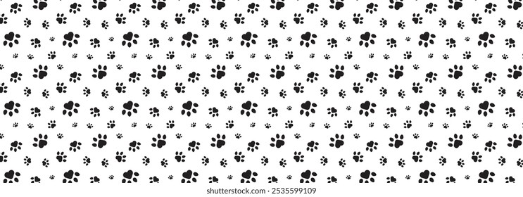 cat, dog or wolf paw, footprint background template 