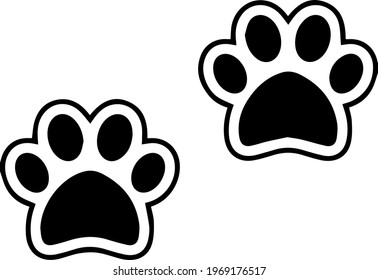 Cat dogs paws vector print