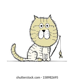 Cat and dogs sketch for your design