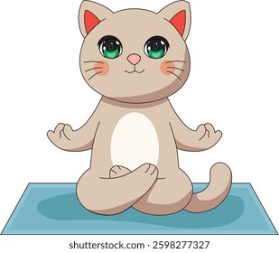 Cat Doing Lotus Pose Kitty Yoga Vector