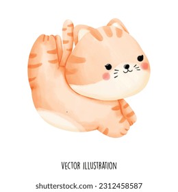 cat doing yoga vector illustration