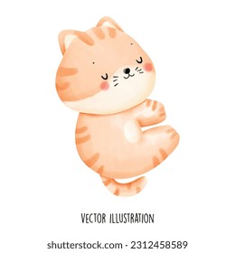 cat doing yoga vector illustration