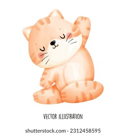 cat doing yoga vector illustration