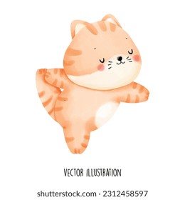 cat doing yoga vector illustration