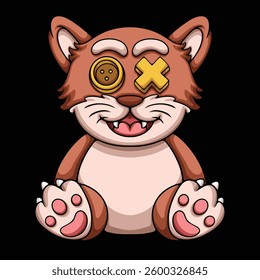 cat doll in cartoon illustration style
