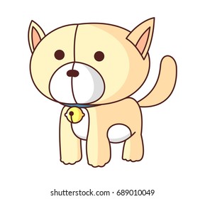 Cat Doll Cartoon Vector Illustration Stand Up