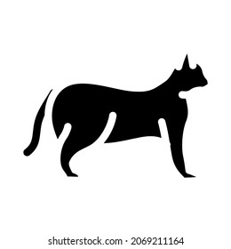 cat domestic animal glyph icon vector. cat domestic animal sign. isolated contour symbol black illustration