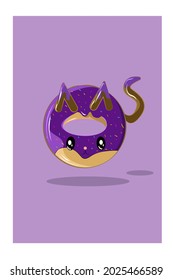 Cat donuts vector illustration hand drawing 