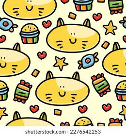 Diseño de ilustraciones de dibujos animados de dibujos animados de dibujos animados de felino