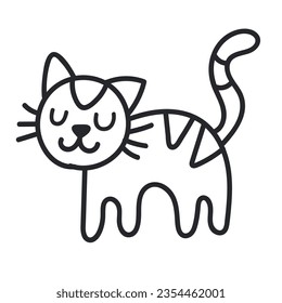 cat doodle icon isolated illustration