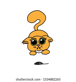 Cat doodle isolated vector illustration on white background