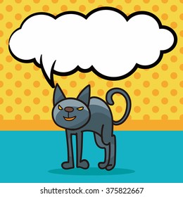 cat doodle, speech bubble