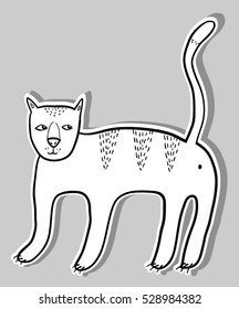 Cat doodle sticker