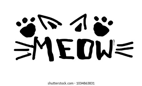 cat doodle  text