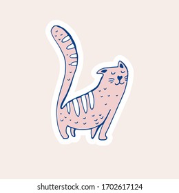 Cat doodle Vector illustration.  