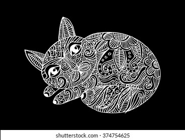 Cat doodle vector illustration