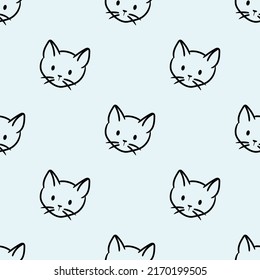 Cat doodles, seamless repeat pattern design
