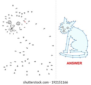 Cat dot game. Connect all dots starting at 1 up to 75 and you will see which animal is hidden on the picture.