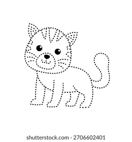 Cat dotted line drawing for tracing