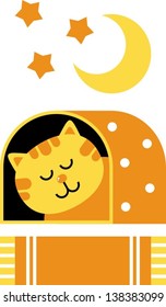 cat dream aÂ?Â? vector illustration, home for the cat, cat sleeps